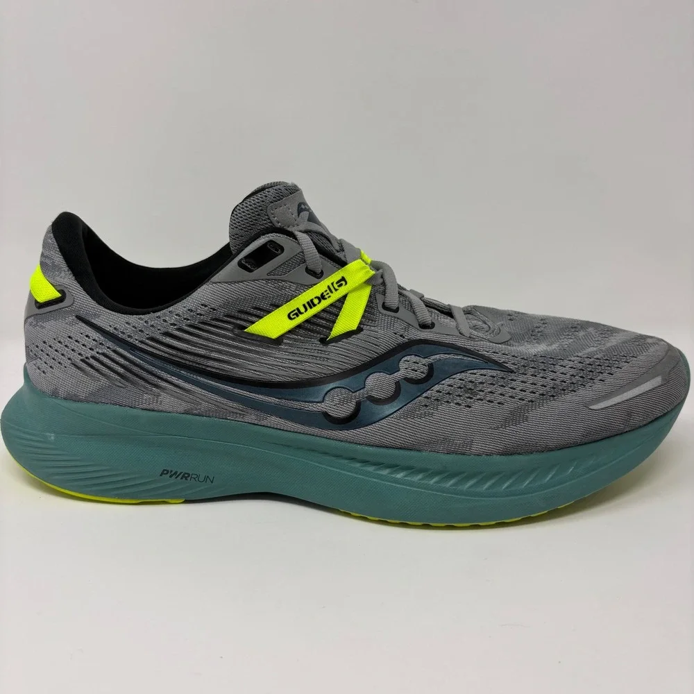 Saucony Guide 16 Mens Size 12 Wide Grey Green Running Shoes (S20811-15)